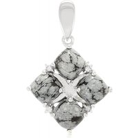 Schneeflocken-Obsidian-Silberanhänger Schneeflocken-Obsidian-Silberanhänger