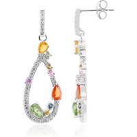 Saphir-Silberohrringe Saphir-Silberohrringe