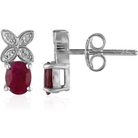 Kenianischer Rubin-Silberohrringe Kenianischer Rubin-Silberohrringe