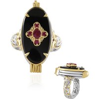Schwarzer Onyx-Silberring (Gems en Vogue) Schwarzer Onyx-Silberring (Gems en Vogue)
