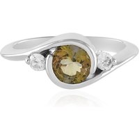 Nicht erhitzter Gelber Tansanit-Silberring Nicht erhitzter Gelber Tansanit-Silberring