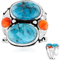 Blauer Kingman Mohave-Türkis-Silberring (Jones Lee) Blauer Kingman Mohave-Türkis-Silberring (Jones Lee)