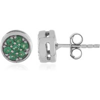 Russischer Smaragd-Silberohrringe Russischer Smaragd-Silberohrringe