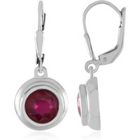 Madagaskar-Rubin-Silberohrringe Madagaskar-Rubin-Silberohrringe