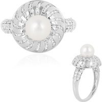 Weiße Süßwasserzuchtperlen-Silberring (de Melo) Weiße Süßwasserzuchtperlen-Silberring (de Melo)