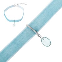 Himmelblauer Topas-Silberhalsreif Himmelblauer Topas-Silberhalsreif