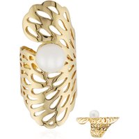 Weiße Süßwasserzuchtperlen-Silberring (TPC) Weiße Süßwasserzuchtperlen-Silberring (TPC)