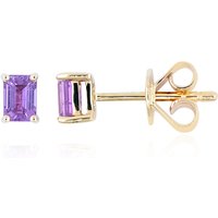 Nicht erhitzter Purpurfarbener Ceylon-Saphir-Goldohrringe Nicht erhitzter Purpurfarbener Ceylon-Saphir-Goldohrringe