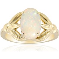 Brasilianischer Weißer Opal-Goldring Brasilianischer Weißer Opal-Goldring