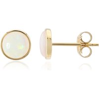 Weißer Opal-Goldohrringe Weißer Opal-Goldohrringe