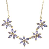 Tansanit-Silbercollier Tansanit-Silbercollier