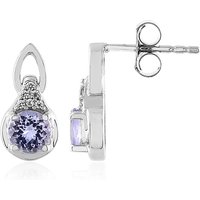Nicht erhitzter Tansanit-Silberohrringe Nicht erhitzter Tansanit-Silberohrringe