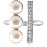 Weiße Süßwasserzuchtperlen-Silberring (TPC) Weiße Süßwasserzuchtperlen-Silberring (TPC)