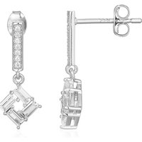 Weißer Topas-Silberohrringe Weißer Topas-Silberohrringe