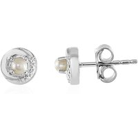 Silberfarbene Süßwasserzuchtperlen-Silberohrringe Silberfarbene Süßwasserzuchtperlen-Silberohrringe