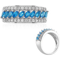 Neonblauer Apatit-Silberring Neonblauer Apatit-Silberring