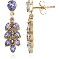 Tansanit-Silberohrringe Tansanit-Silberohrringe