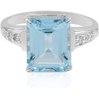 Himmelblauer Topas-Silberring Himmelblauer Topas-Silberring