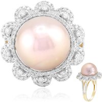 Königs-Pinkfarbene Ming-Perlen-Goldring (TPC) Königs-Pinkfarbene Ming-Perlen-Goldring (TPC)