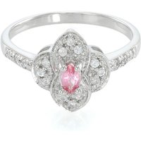 Padparadscha-Saphir-Silberring Padparadscha-Saphir-Silberring