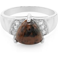 Mahagoni-Obsidian-Herren-Silberring Mahagoni-Obsidian-Herren-Silberring