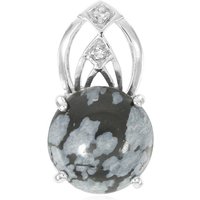 Schneeflocken-Obsidian-Silberanhänger Schneeflocken-Obsidian-Silberanhänger