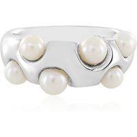 Weiße Süßwasserzuchtperlen-Silberring (de Melo) Weiße Süßwasserzuchtperlen-Silberring (de Melo)