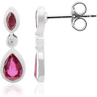 Bemainty-Rubin-Silberohrringe Bemainty-Rubin-Silberohrringe