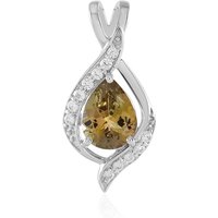 Nicht erhitzter Gelber Tansanit-Goldanhänger Nicht erhitzter Gelber Tansanit-Goldanhänger