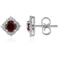 Mosambik-Granat-Silberohrringe Mosambik-Granat-Silberohrringe
