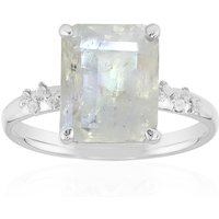 Regenbogen-Mondstein-Silberring Regenbogen-Mondstein-Silberring