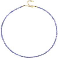 Tansanit-Silberhalskette Tansanit-Silberhalskette