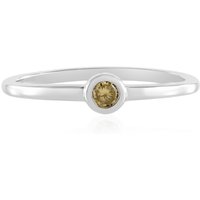 Gelber I2 Brillant-Silberring Gelber I2 Brillant-Silberring
