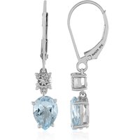 Himmelblauer Topas-Silberohrringe Himmelblauer Topas-Silberohrringe