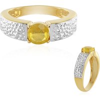Gelber Madagaskar-Saphir-Silberring Gelber Madagaskar-Saphir-Silberring