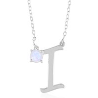 Regenbogen-Mondstein-Silbercollier Regenbogen-Mondstein-Silbercollier