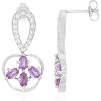 Mosambik-Saphir-Silberohrringe Mosambik-Saphir-Silberohrringe