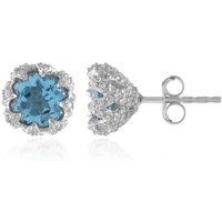 Schweizblauer Topas-Silberohrringe (de Melo) Schweizblauer Topas-Silberohrringe (de Melo)