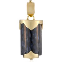 Versteinertes Jambi-Palmenholz-Silberanhänger (Bali Barong) Versteinertes Jambi-Palmenholz-Silberanhänger (Bali Barong)