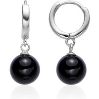 Schwarzer Onyx-Silberohrringe Schwarzer Onyx-Silberohrringe