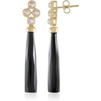 Schwarzer Onyx-Silberohrringe (KM by Juwelo) Schwarzer Onyx-Silberohrringe (KM by Juwelo)