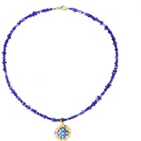 Äthiopischer Blauer Opal-Silberhalskette (Riya) Äthiopischer Blauer Opal-Silberhalskette (Riya)