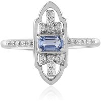 Nicht erhitzter Blauer Ceylon-Saphir-Silberring Nicht erhitzter Blauer Ceylon-Saphir-Silberring