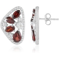 Mosambik-Granat-Silberohrringe Mosambik-Granat-Silberohrringe