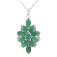 Smaragd-Silberhalskette Smaragd-Silberhalskette