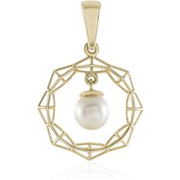 Weiße Süßwasserzuchtperlen-Goldanhänger (Ornaments by de Melo) Weiße Süßwasserzuchtperlen-Goldanhänger (Ornaments by de Melo)