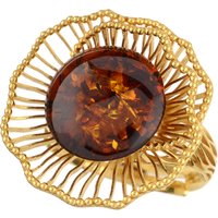 Baltischer Cognac-Bernstein-Silberring (dagen) Baltischer Cognac-Bernstein-Silberring (dagen)