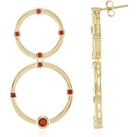 Tansania-Rubin-Silberohrringe Tansania-Rubin-Silberohrringe