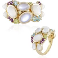 Weißer Mondstein-Silberring (KM by Juwelo) Weißer Mondstein-Silberring (KM by Juwelo)