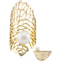 Weiße Süßwasserzuchtperlen-Silberring (TPC) Weiße Süßwasserzuchtperlen-Silberring (TPC)